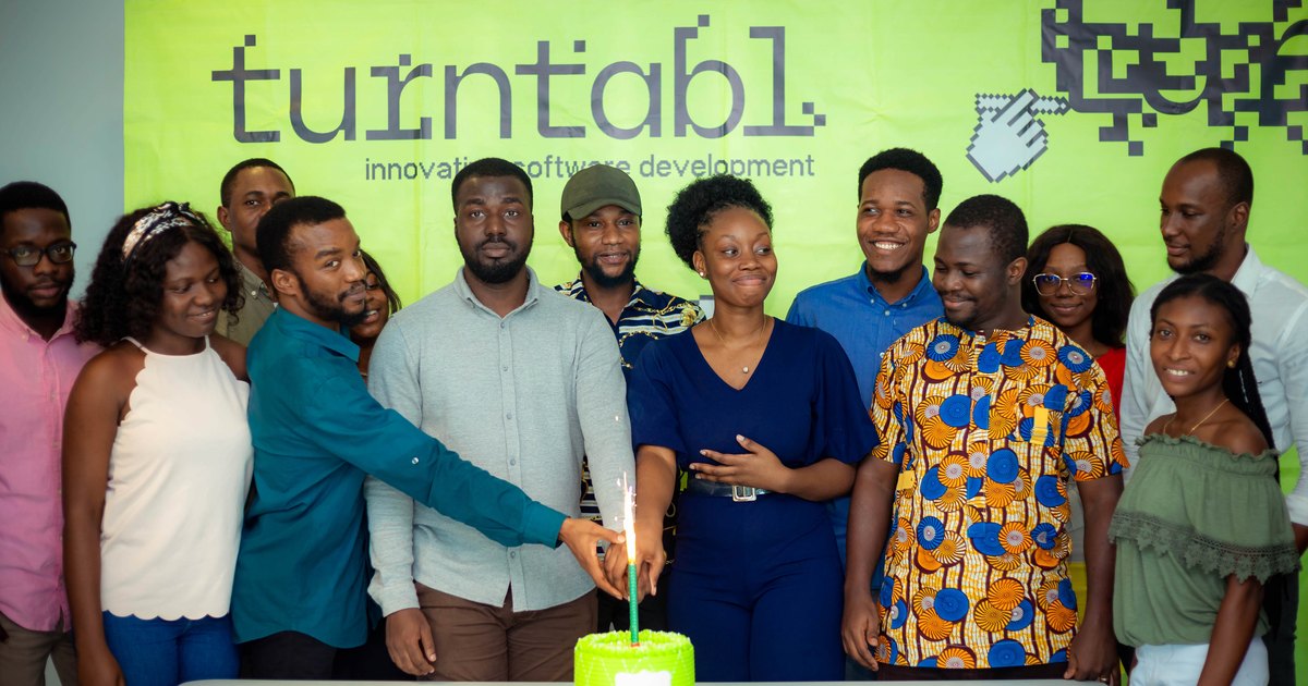 Turntabl engineers in Ghana celebrating together